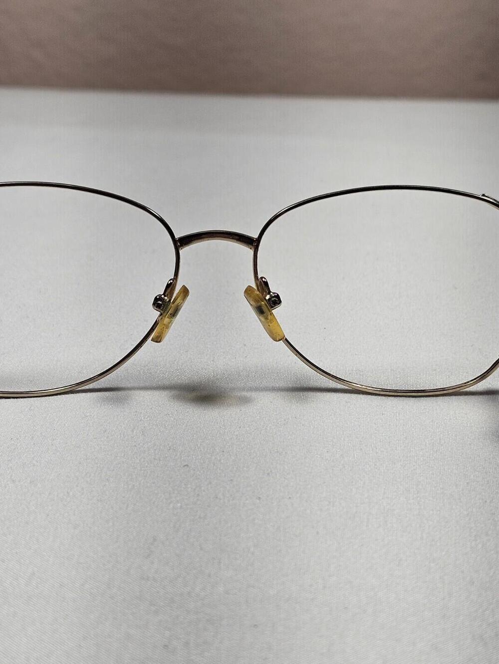 Vintage Eyeglasses Frames Gold With Intricate Design Brown Tourtise Shell - Picture 6 of 11
